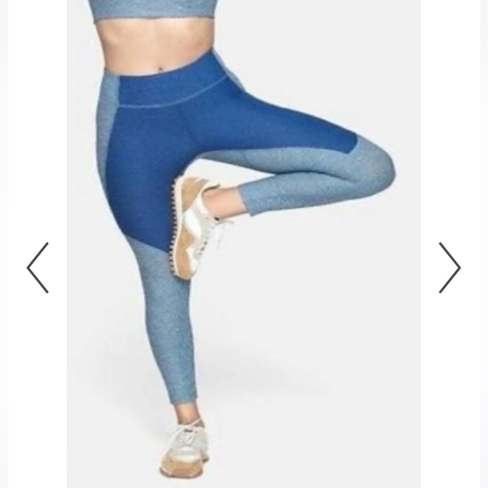 Outdoor Voices Blue Color Block Leggings